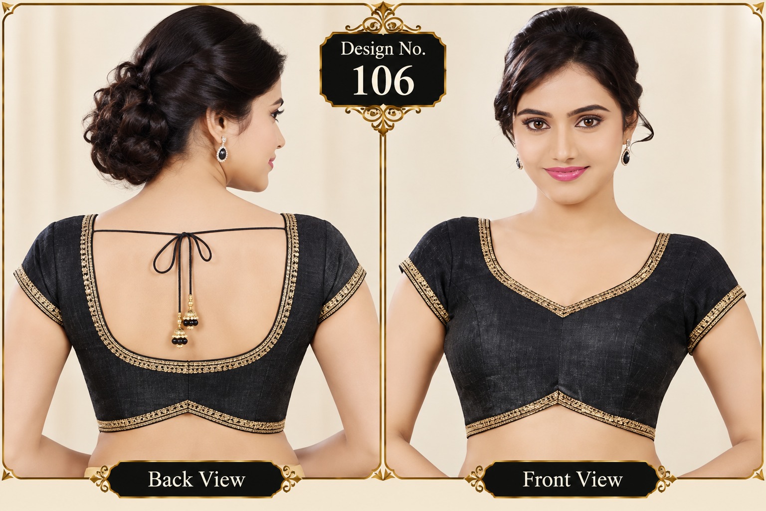 Gold Trim V-Neck