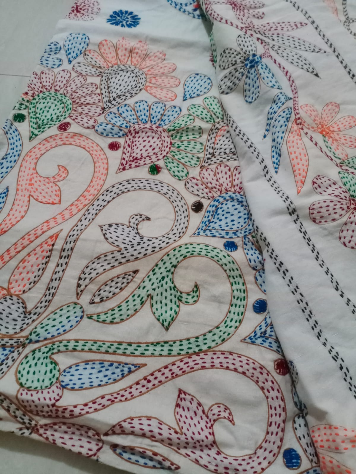 Rainbow Blossom Nakshi Kantha