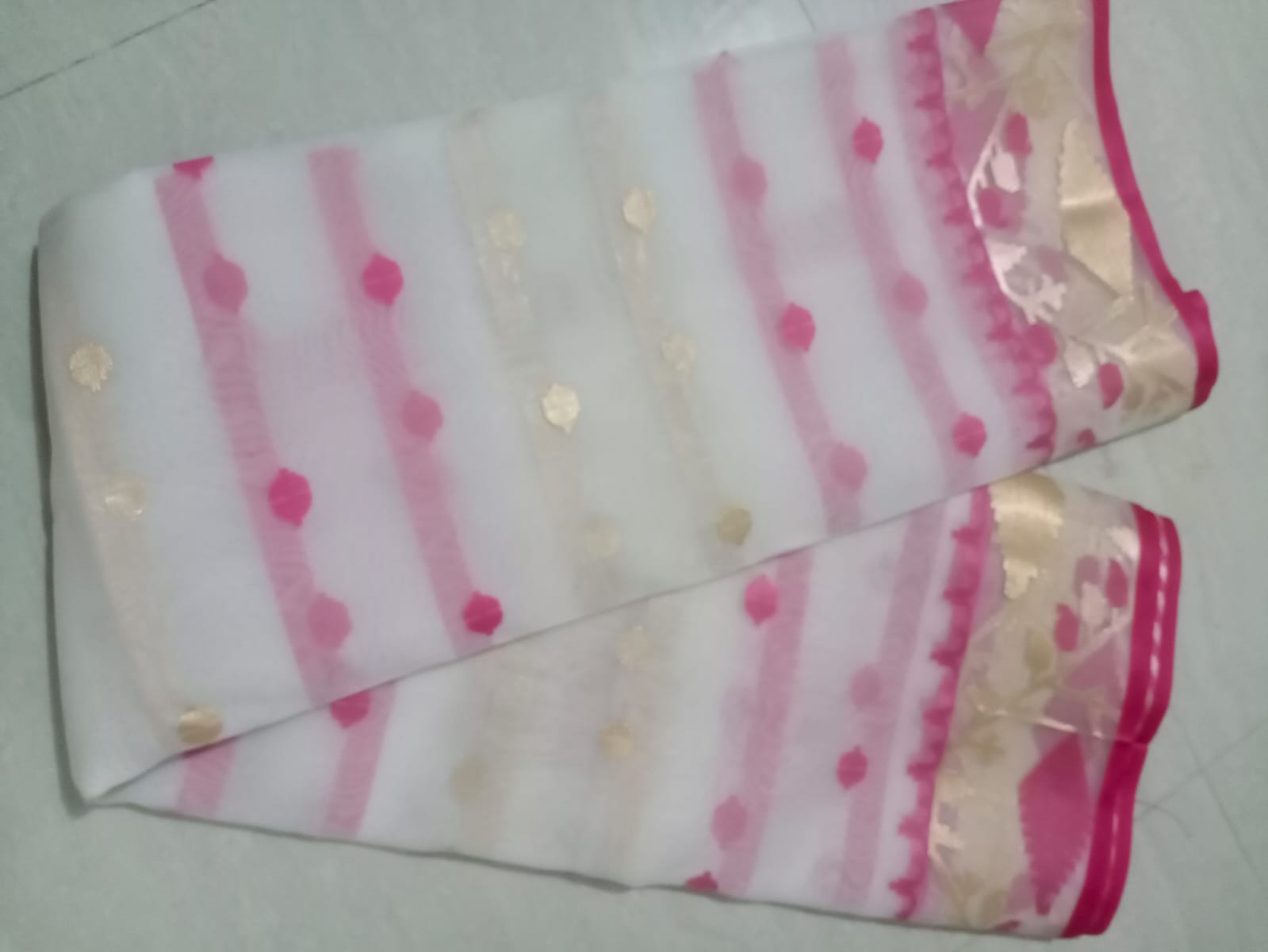 Pink Blossom Jamdani Saree