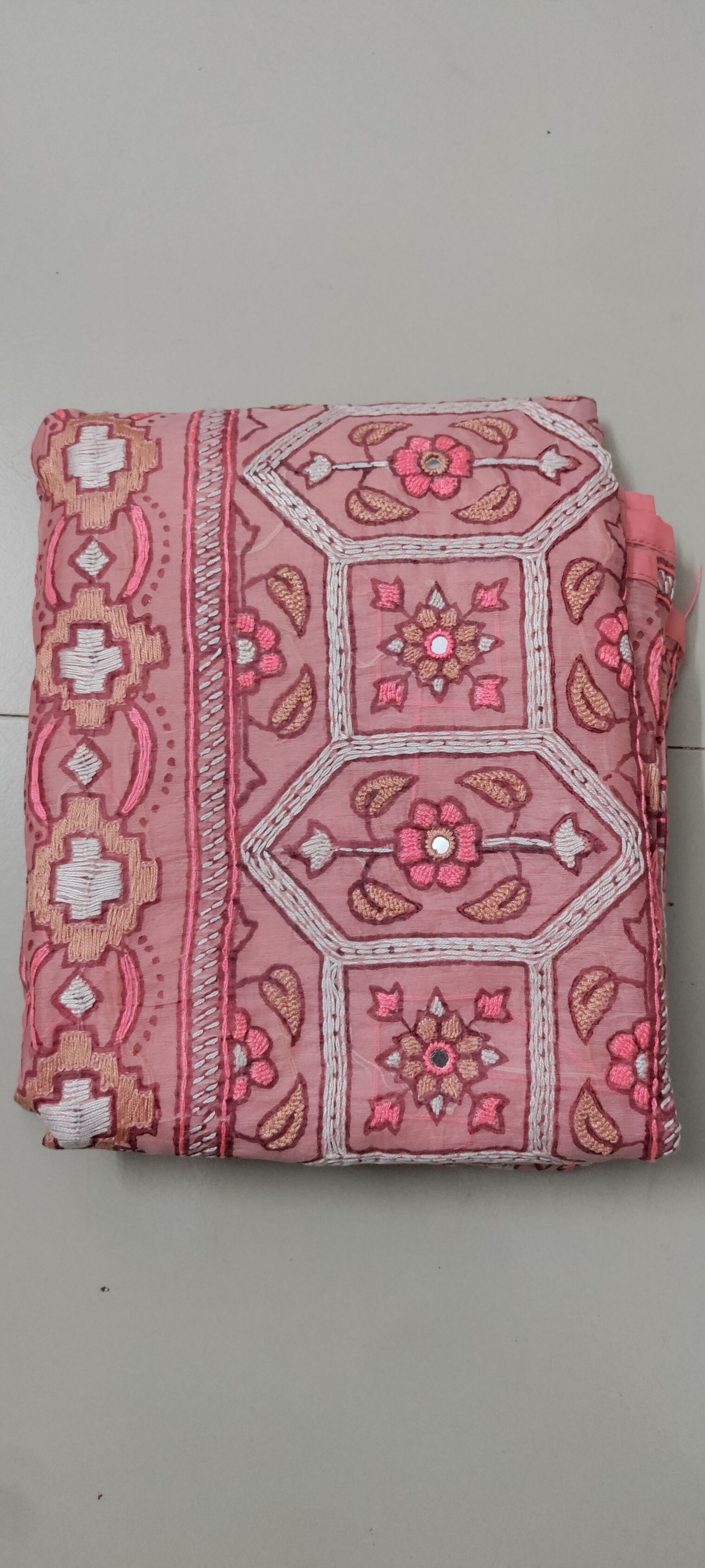 Pastel Pink Muslin Saree