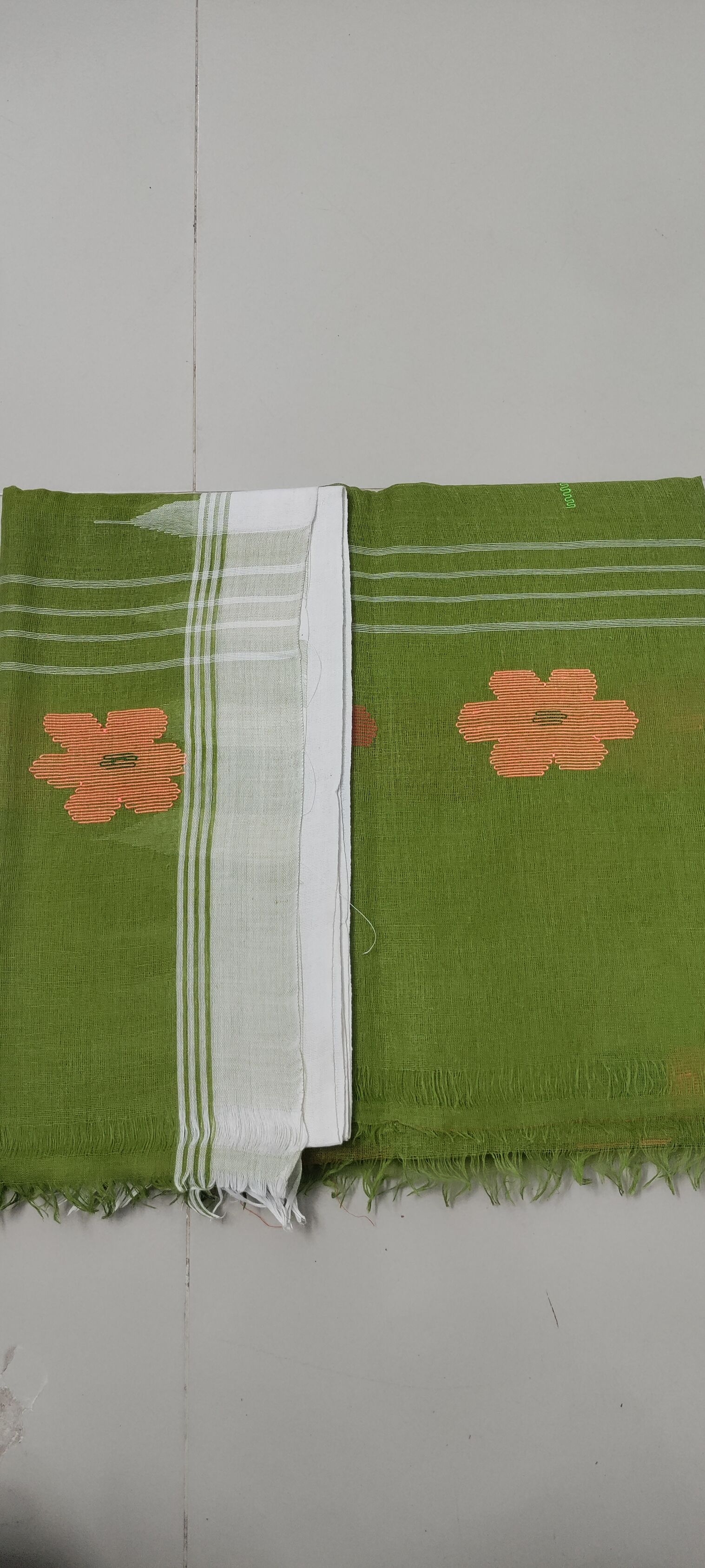 Olive Green Monipuri Saree
