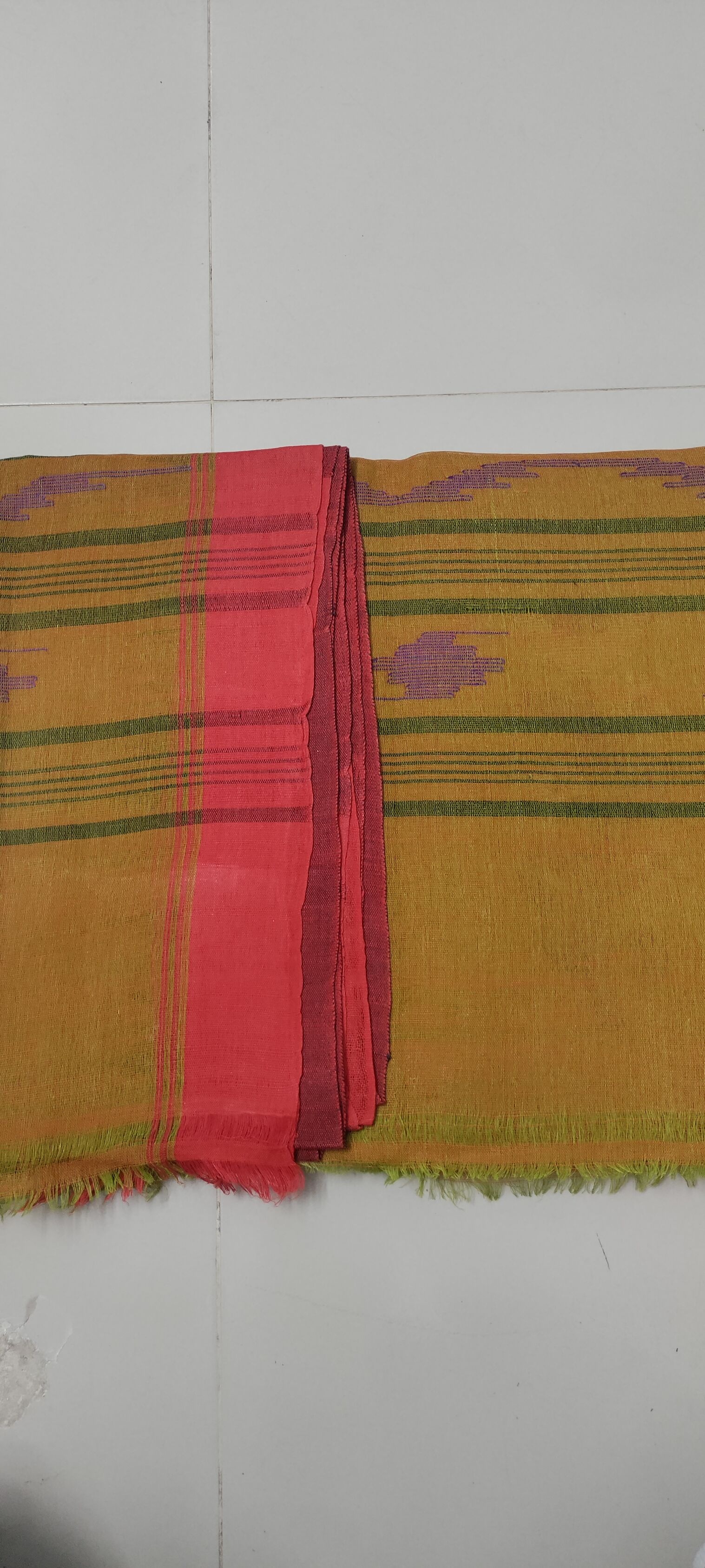 Mustard Brown Monipuri Saree