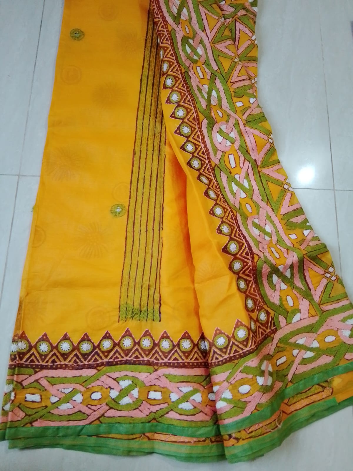 Mustard Bloom Handcrafted Saree