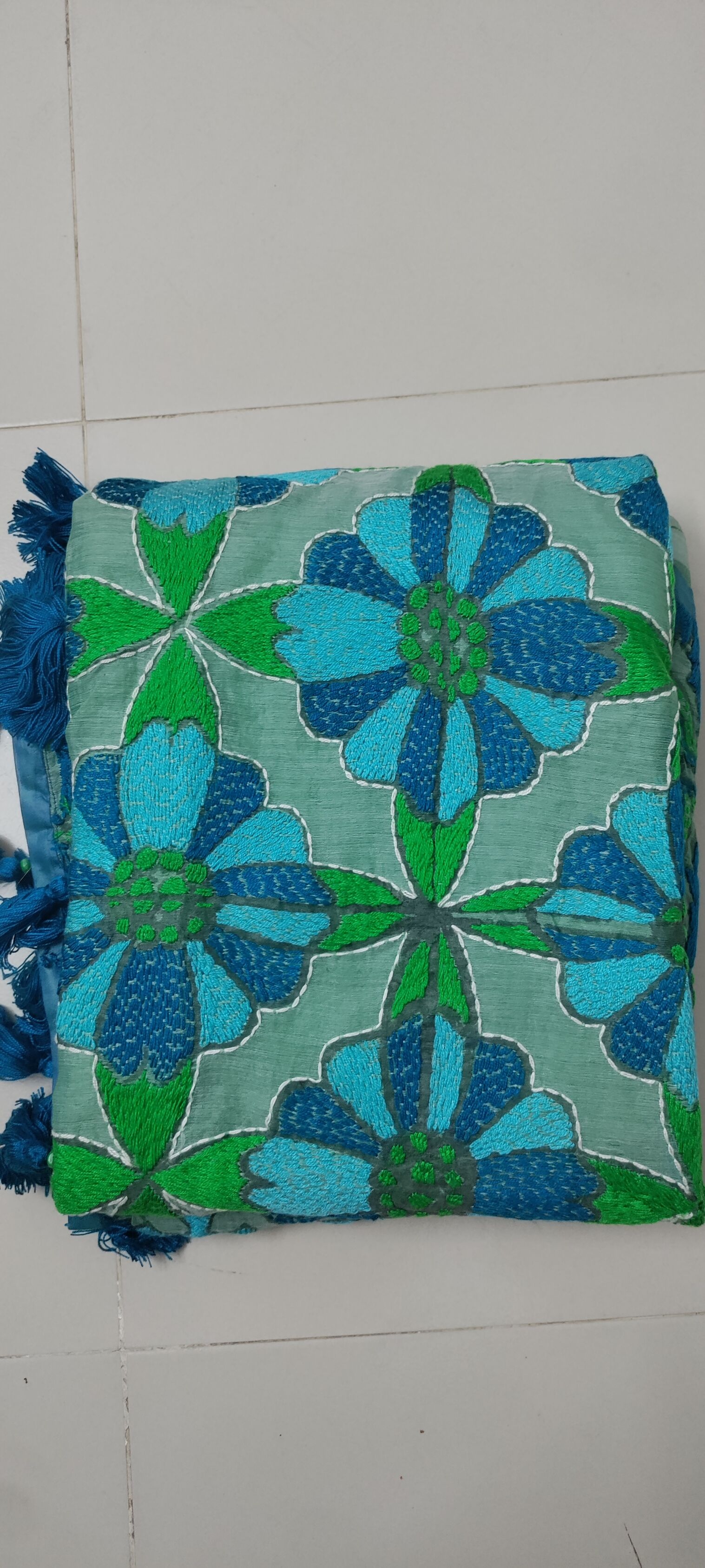 Mint Green Muslin Saree