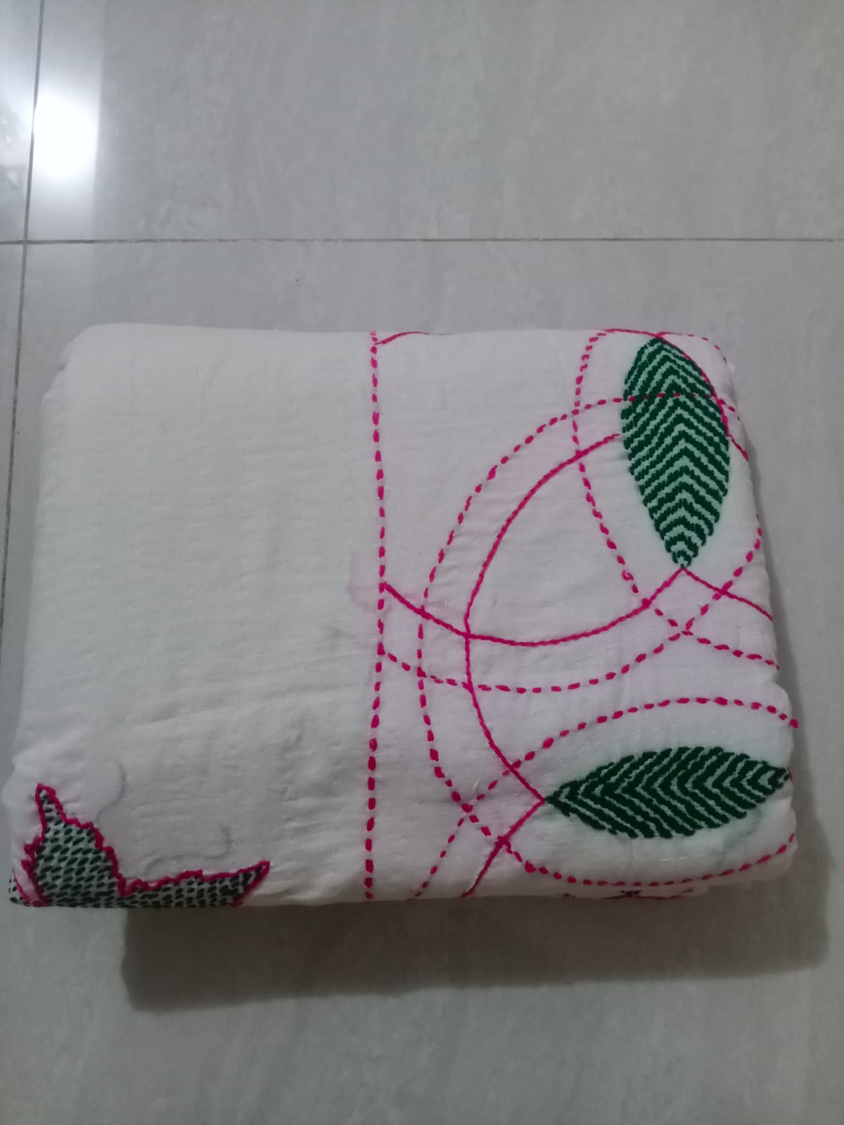 Emerald Leaves Nakshi Kantha