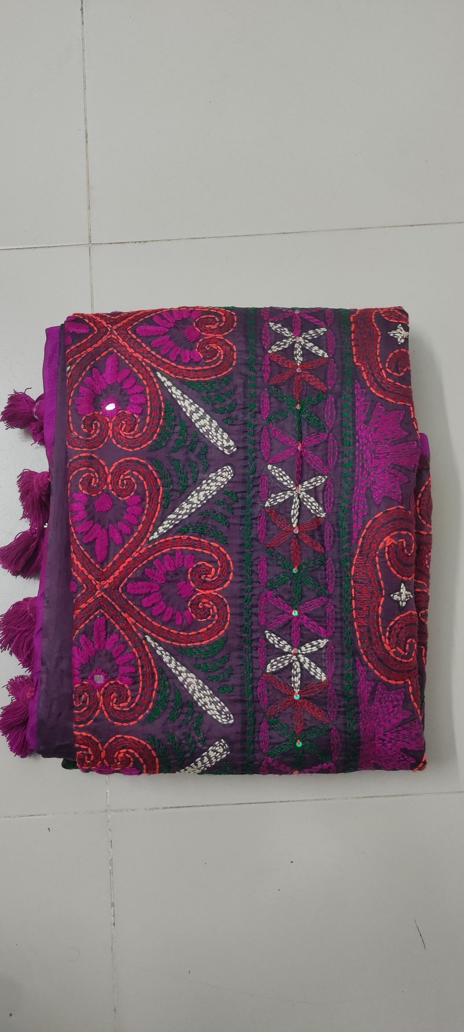 Deep Purple Muslin Saree