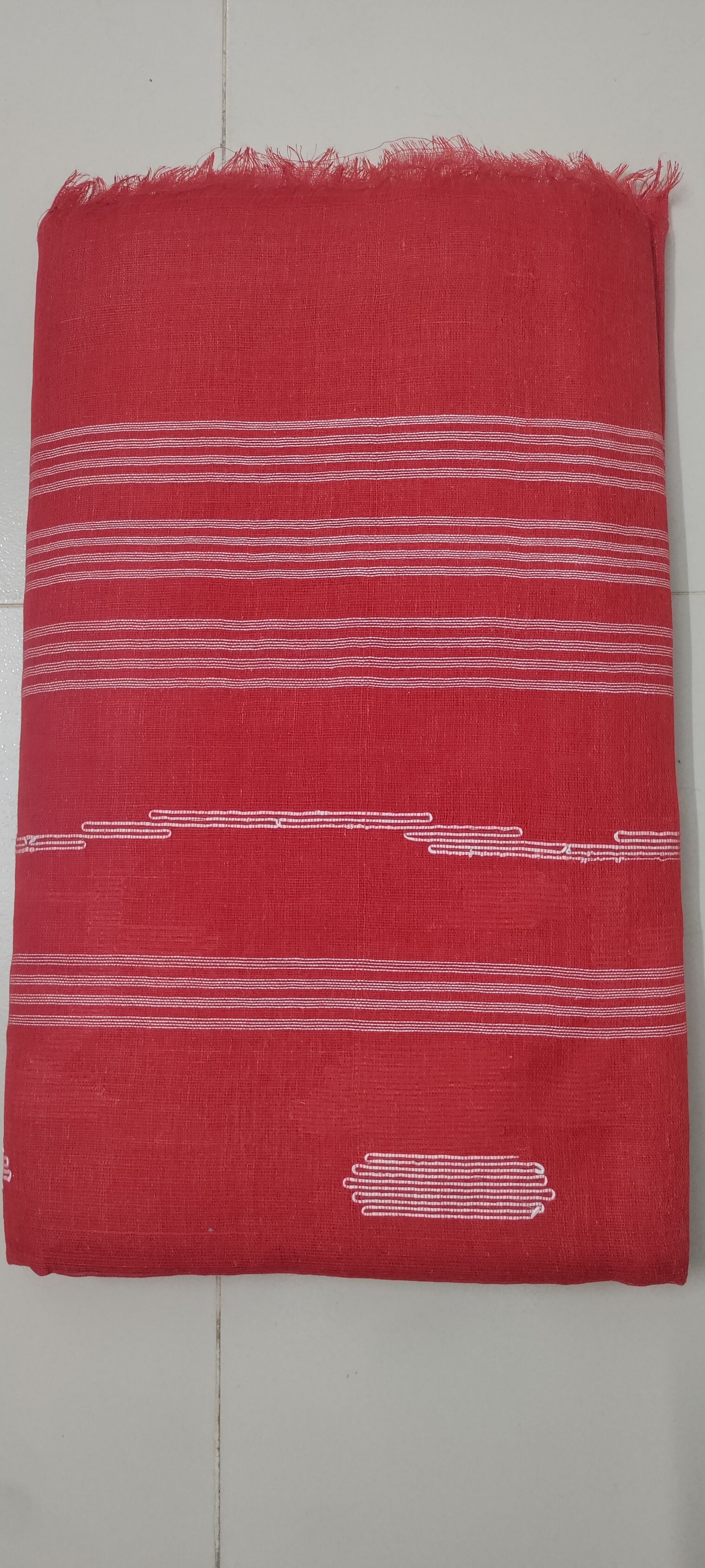 Bright Red Monipuri Saree