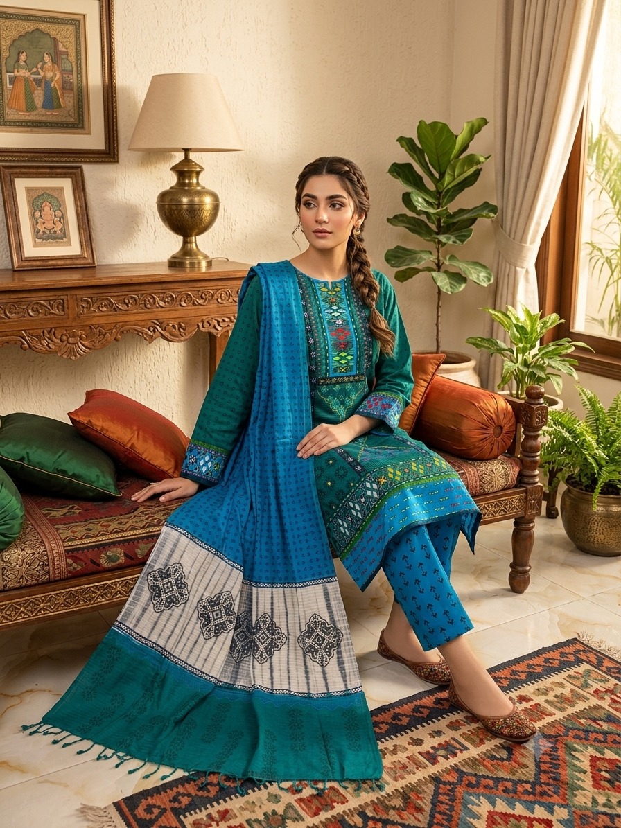 Emerald Elegance Three Pieces